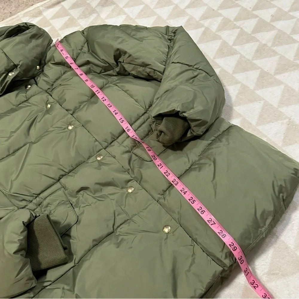 J crew chateau puffer coat general surplus green